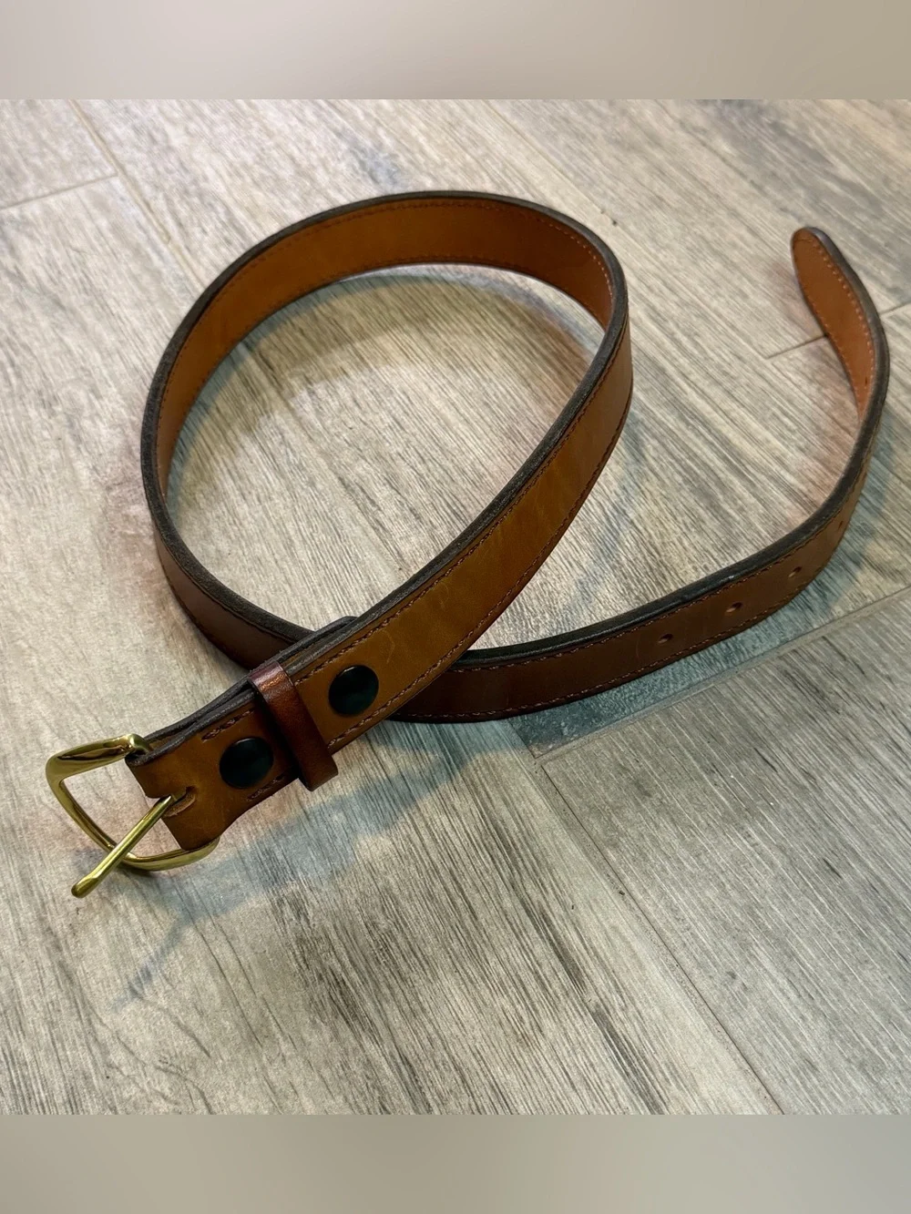 D Johnston Maker Alaska Brown Heavy Duty Firm Leather Belt Men's 34